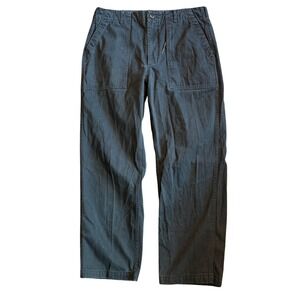 Engineered Garments Mens Fatigue Pants Black Cotton Twill Straight Leg Size M